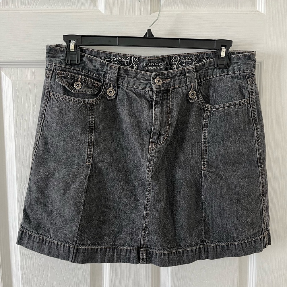Sonoma Dark Gray Denim Mini Skirt
